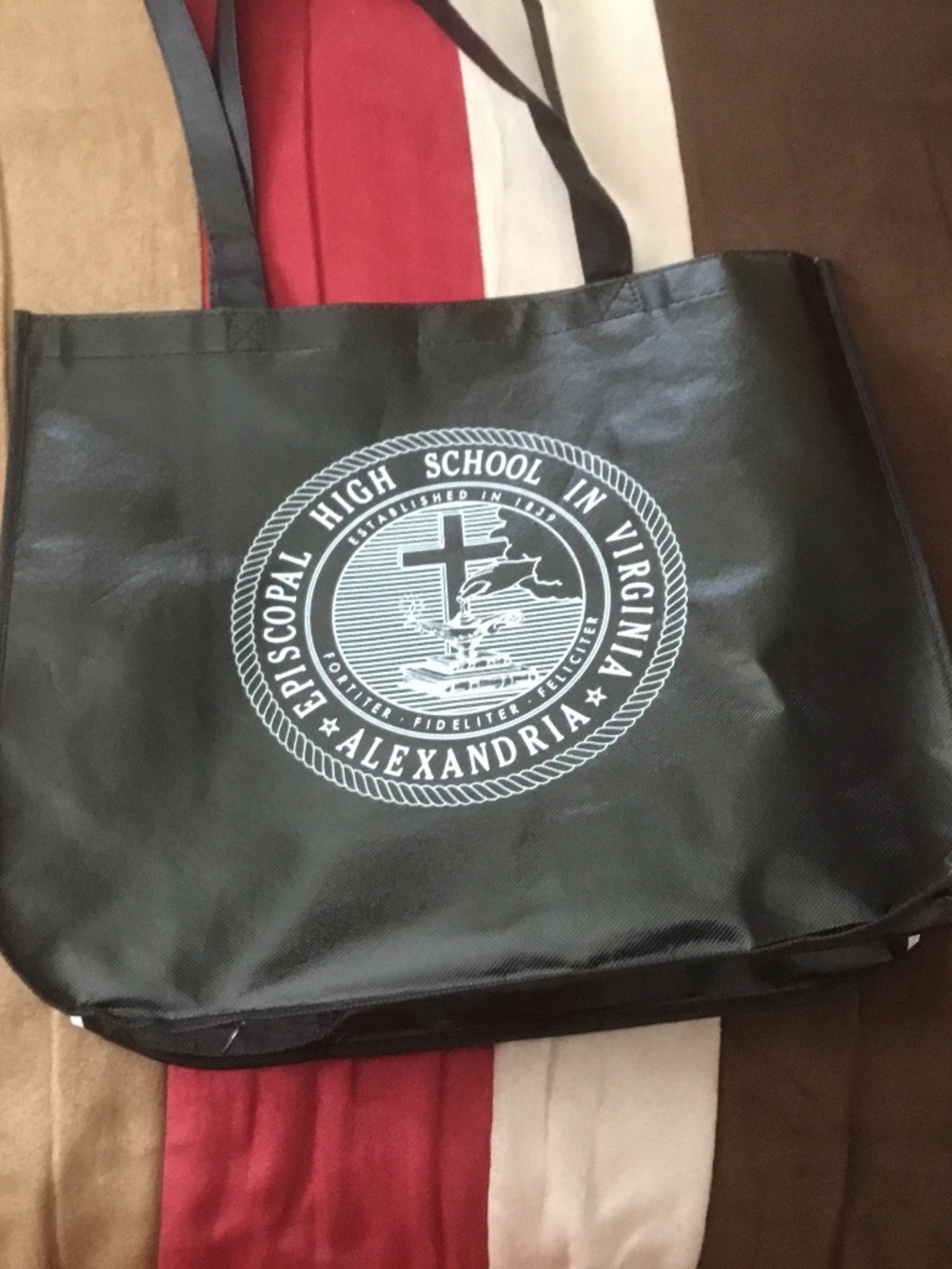 Tote Bag (Plastic) Episcopal High School Alexandria VA  slot for Bottle Holder